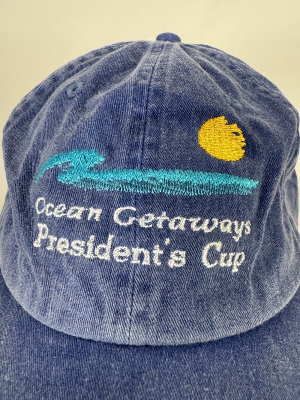 Ocean Getaways Presidents Cup Blue Denim Adjustable Cap By Adams